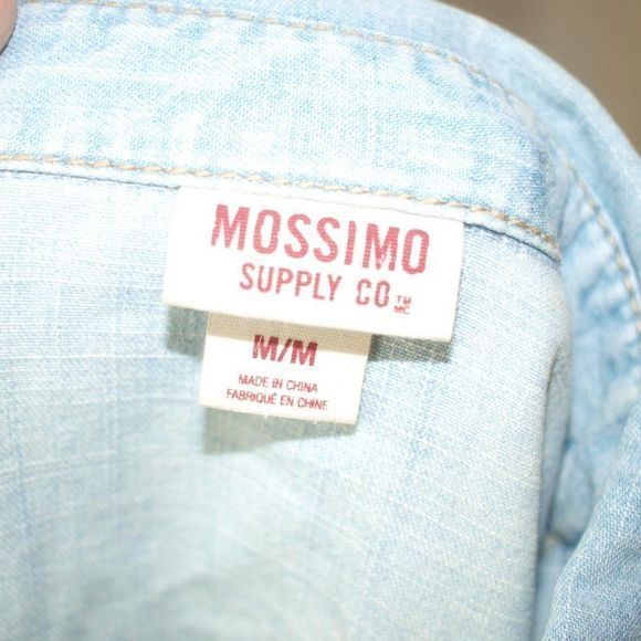 Mossimo Supply Co Denim Button Front Shirt Blue M - Picture 7 of 7